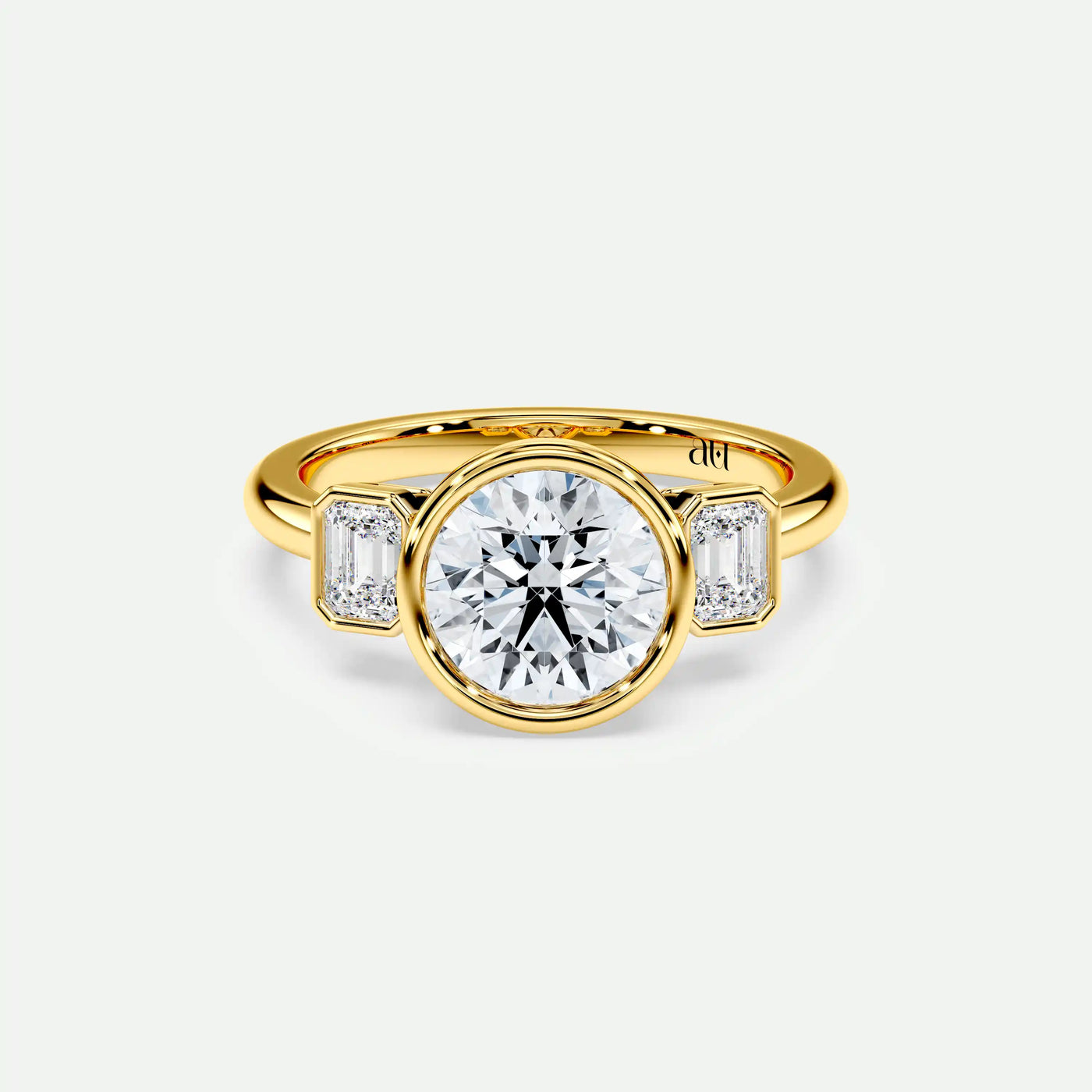 Round - Silver (Yellow Gold)
