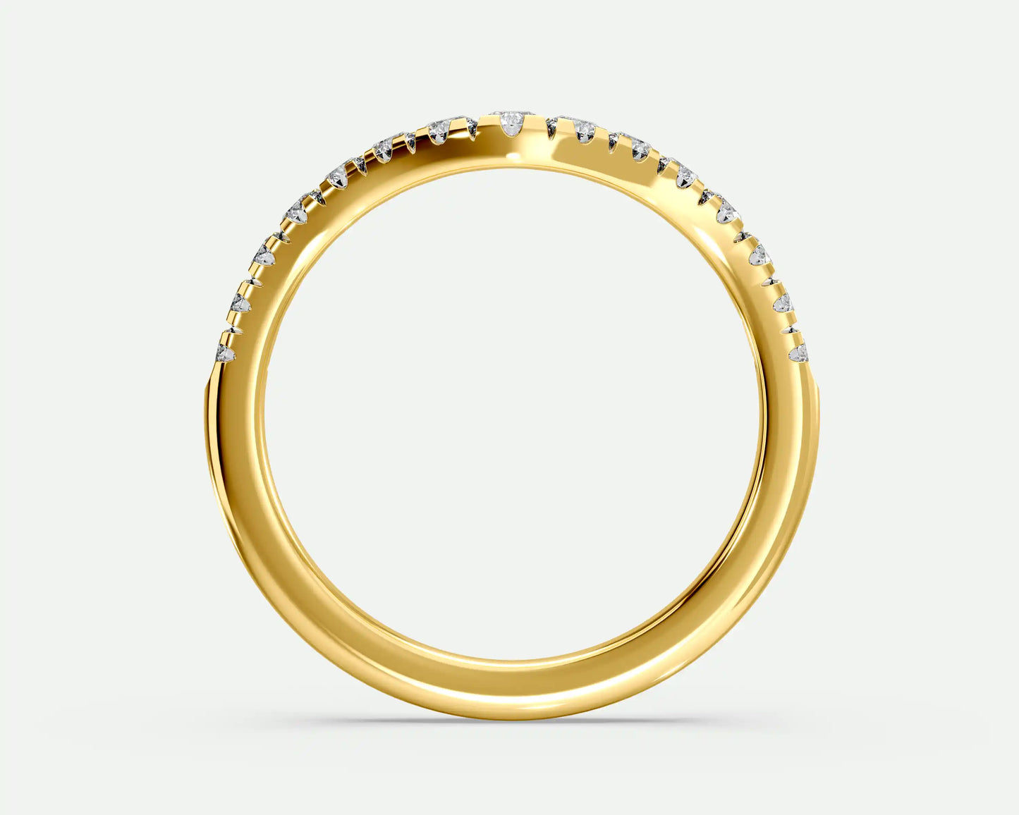 Diana – Curved V-Shaped Diamond Wedding Band