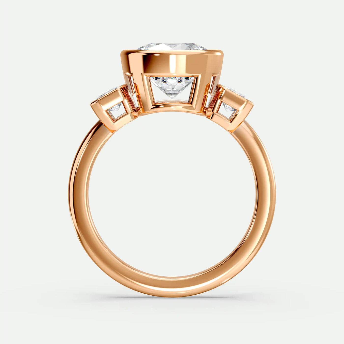 Round - Silver (Rose Gold)
