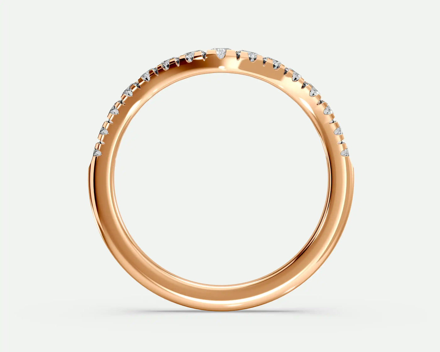 Diana – Curved V-Shaped Diamond Wedding Band