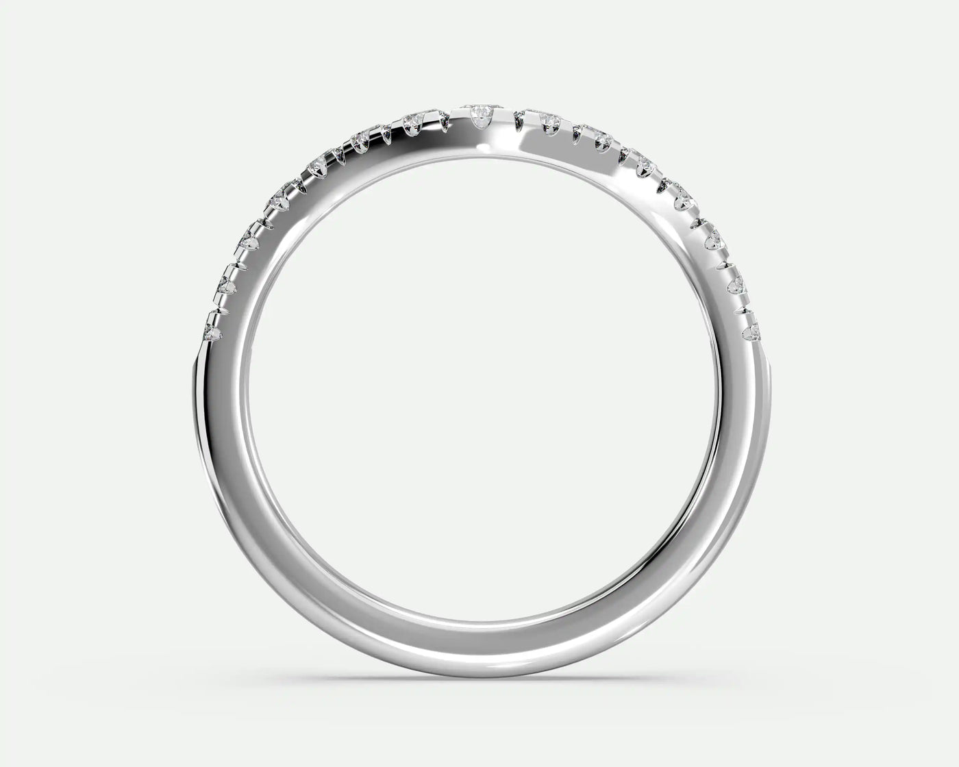 Diana – Curved V-Shaped Diamond Wedding Band