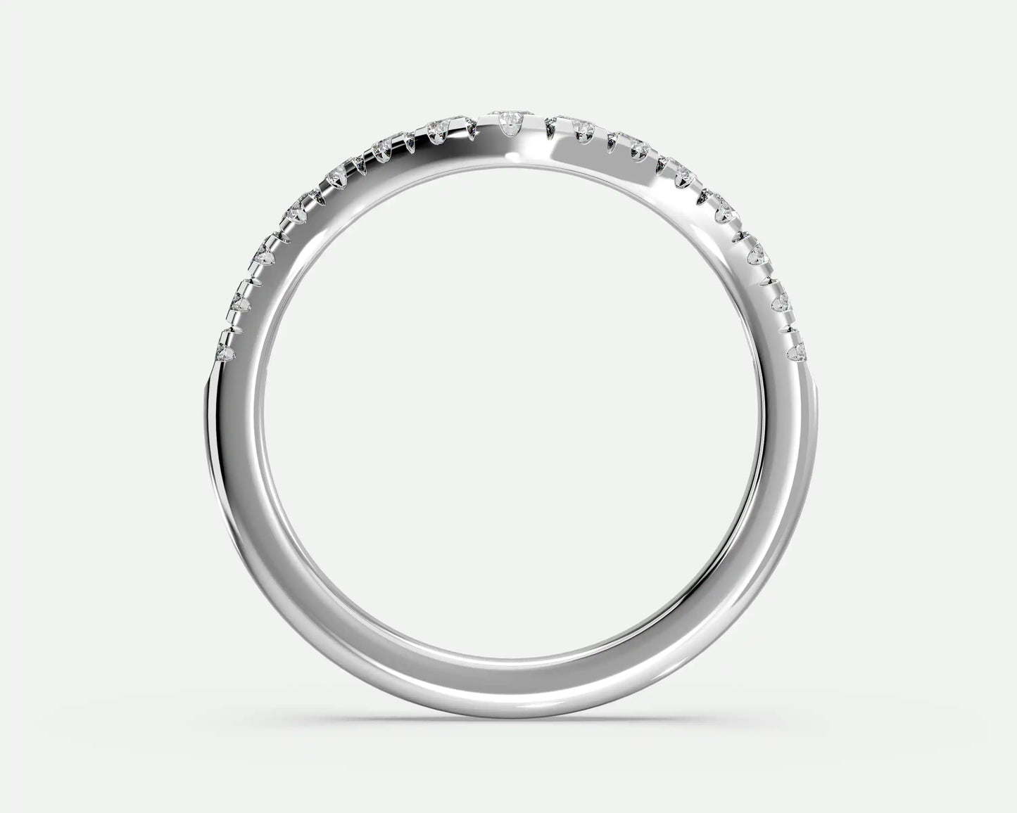 Diana – Curved V-Shaped Diamond Wedding Band