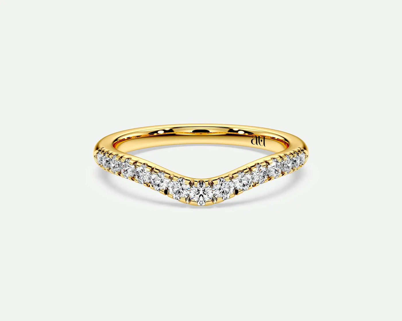 Diana – Curved V-Shaped Diamond Wedding Band