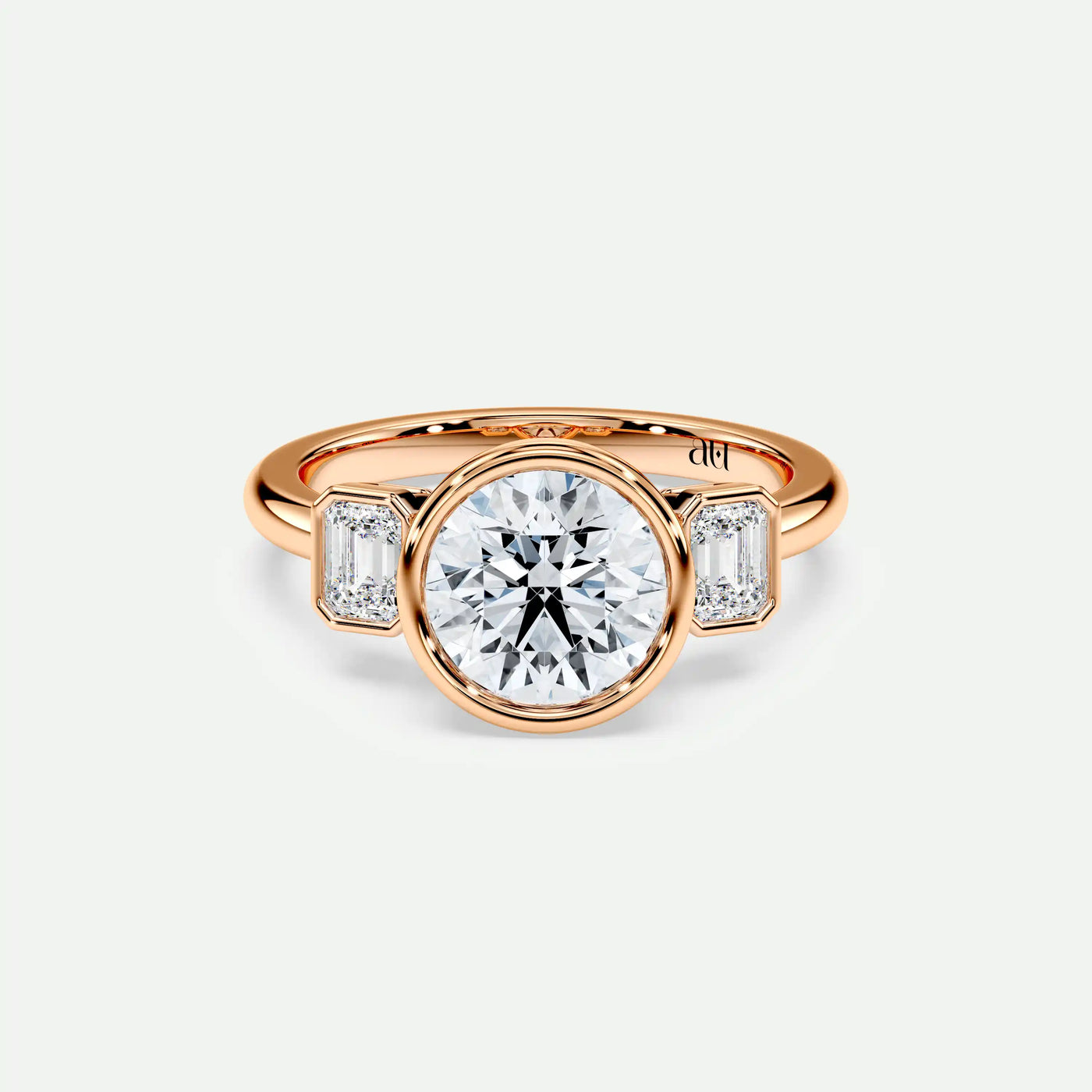 Round - Silver (Rose Gold)

