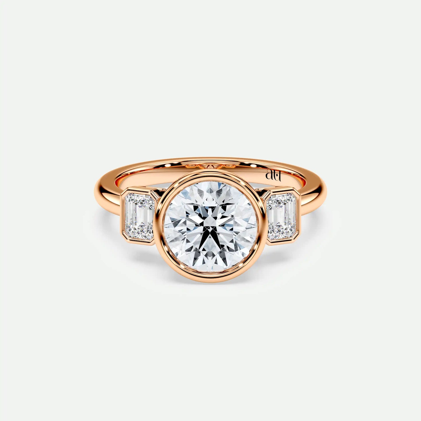 Round - Silver (Rose Gold)
