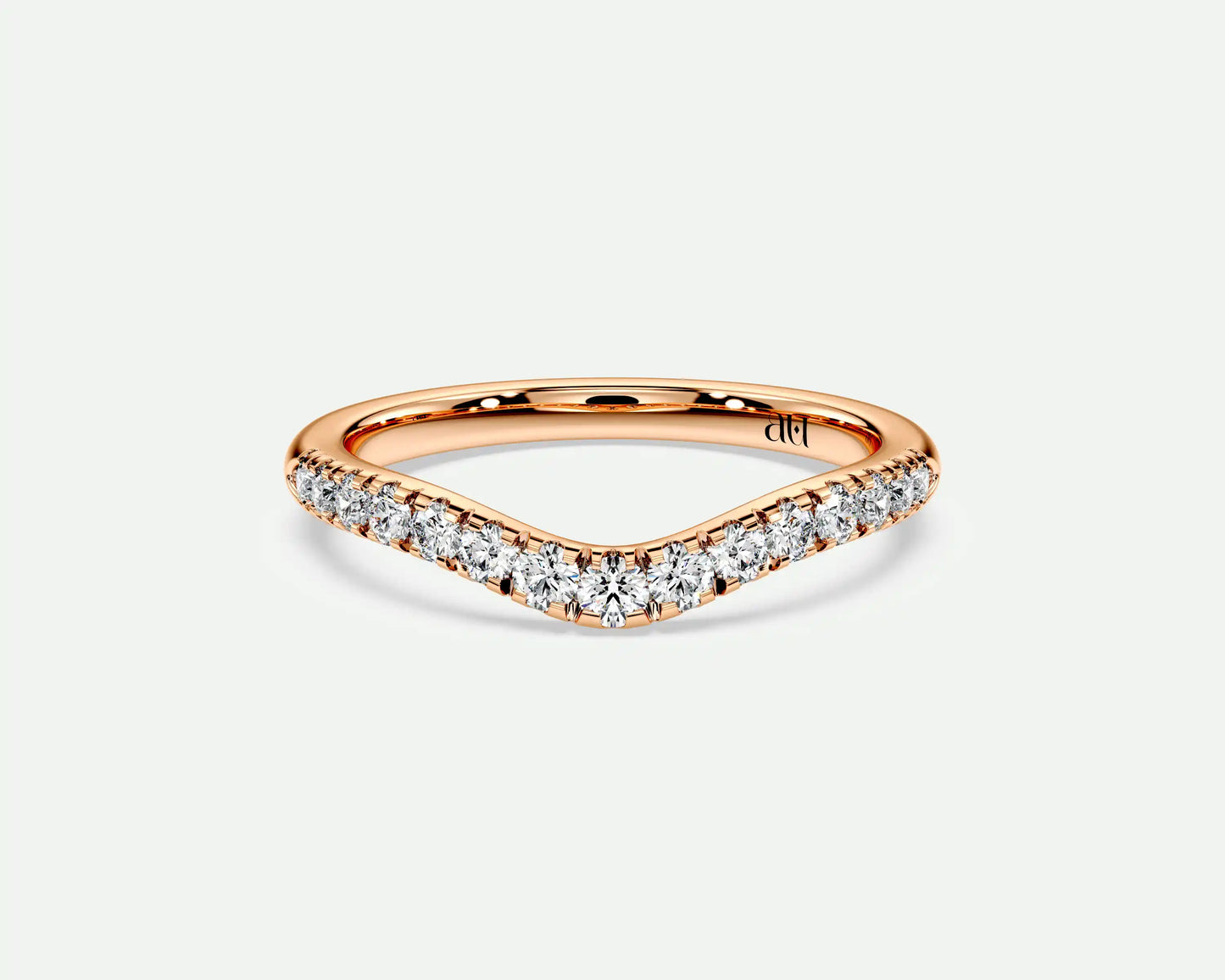 Diana – Curved V-Shaped Diamond Wedding Band