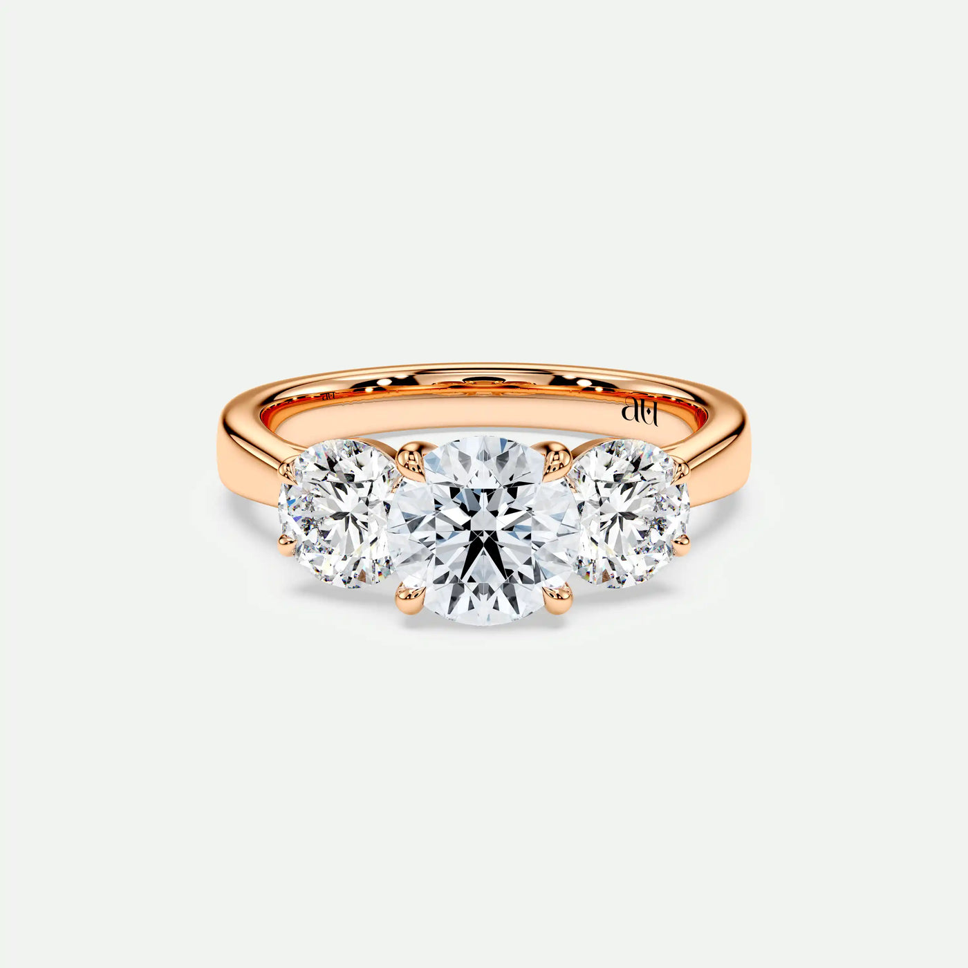 FRANCINI – 3-Stone with Classic Setting on a Plain Band