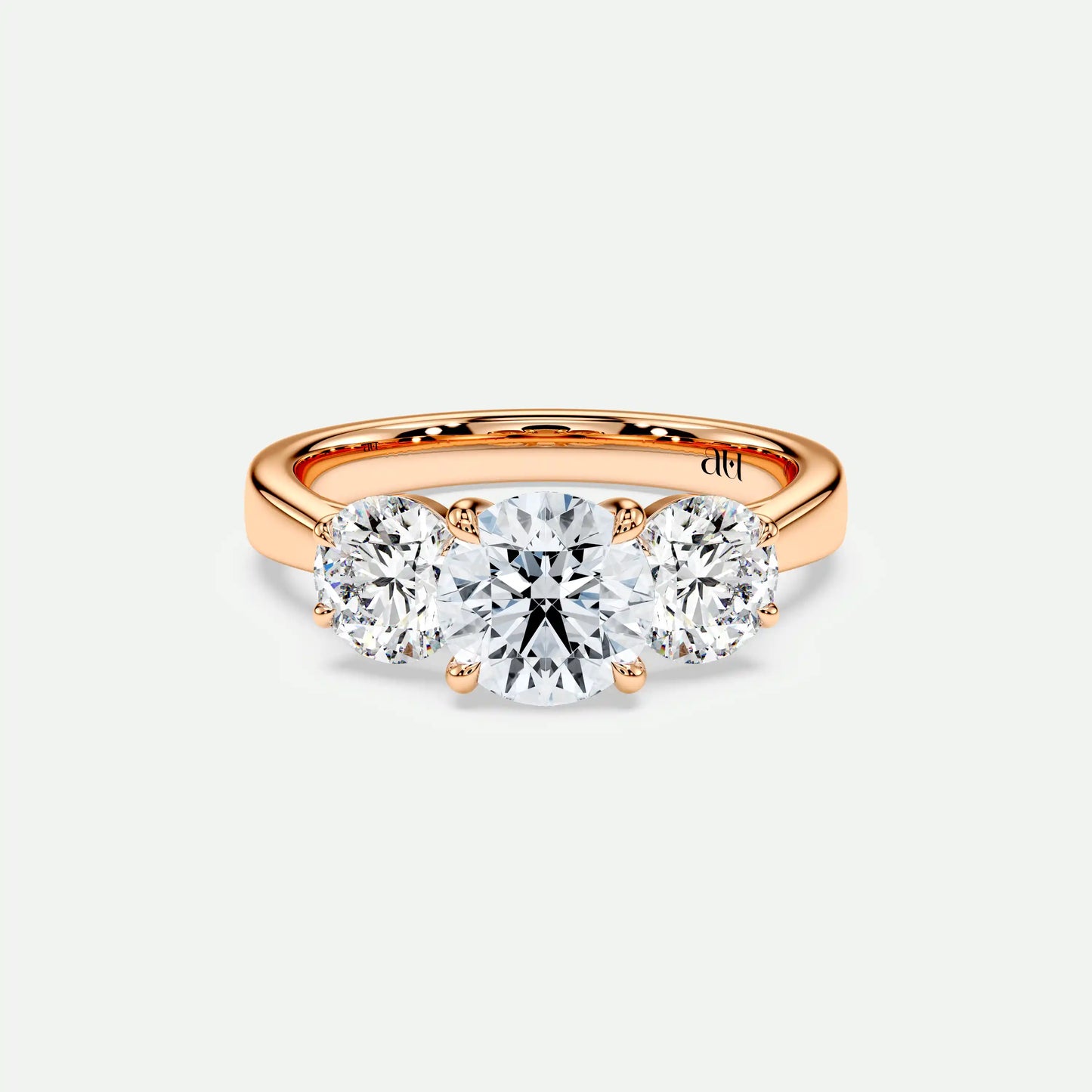 FRANCINI – 3-Stone with Classic Setting on a Plain Band