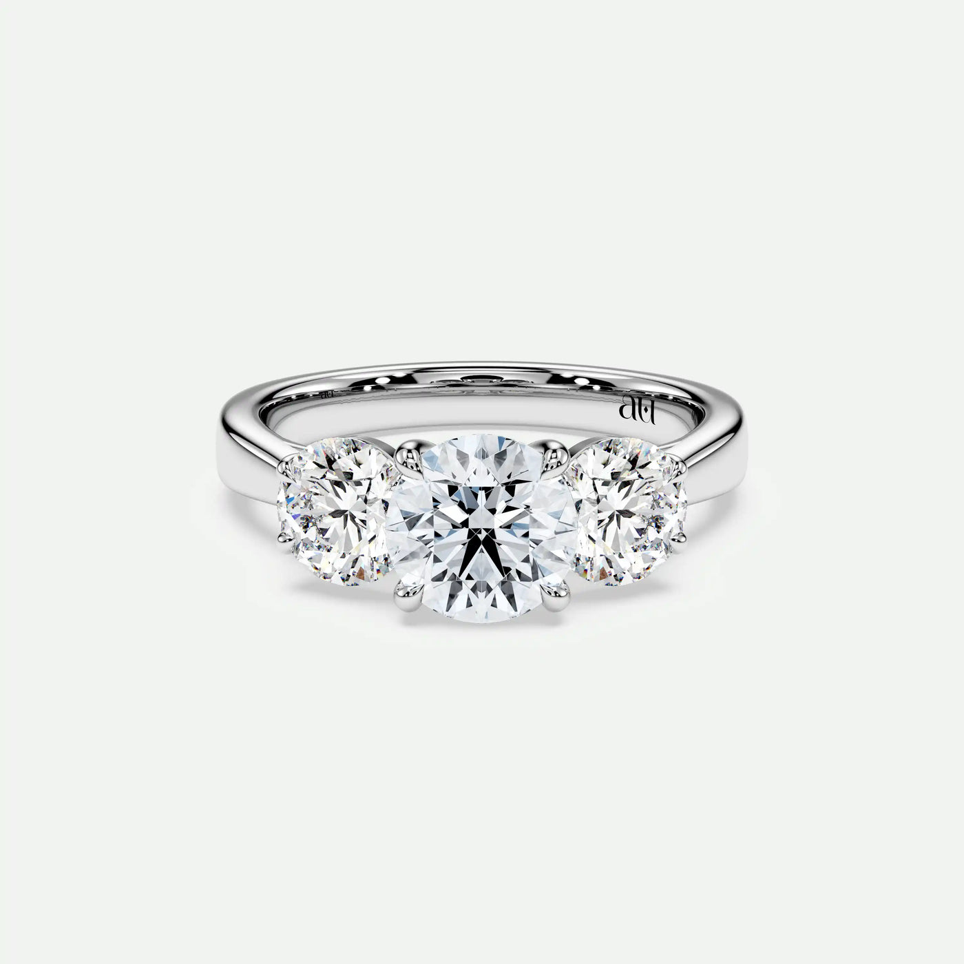 FRANCINI – 3-Stone with Classic Setting on a Plain Band