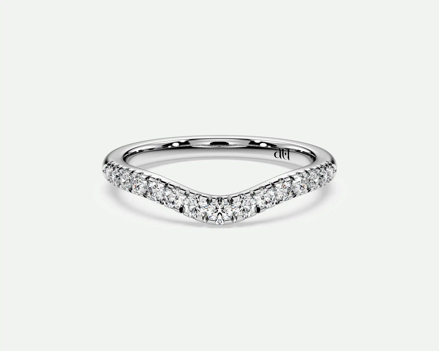 Diana – Curved V-Shaped Diamond Wedding Band