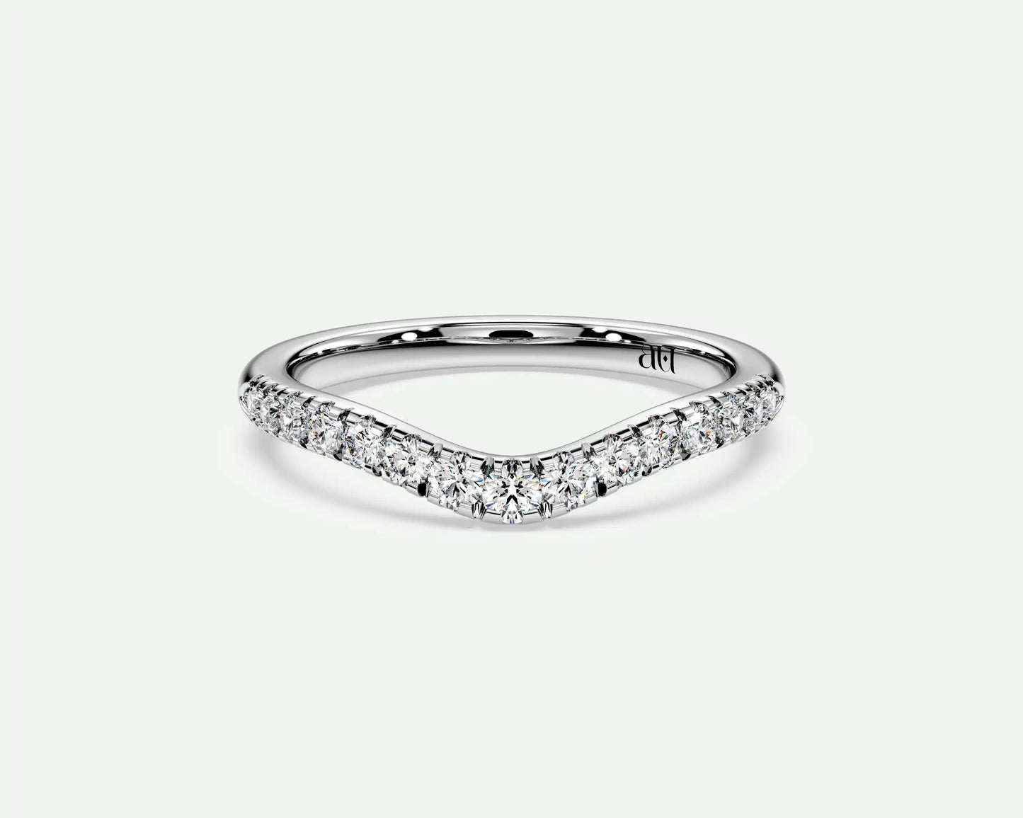 Diana – Curved V-Shaped Diamond Wedding Band