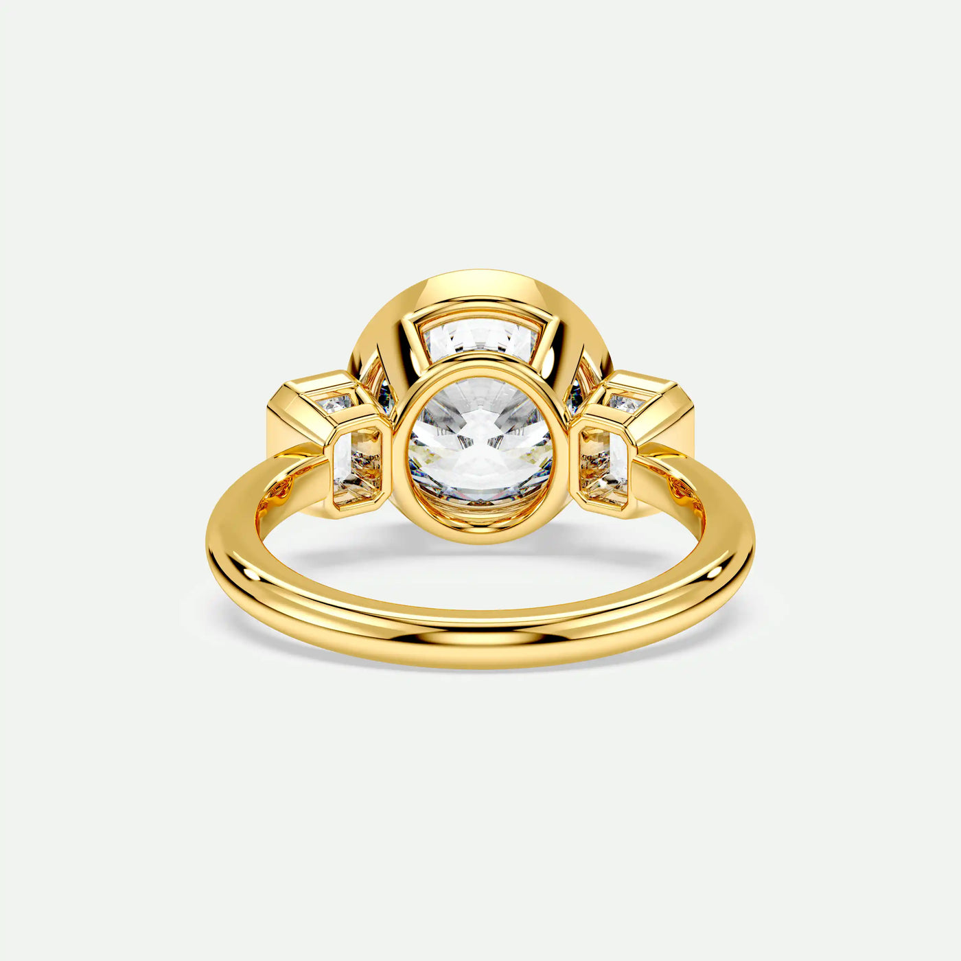 Round - Silver (Yellow Gold)
