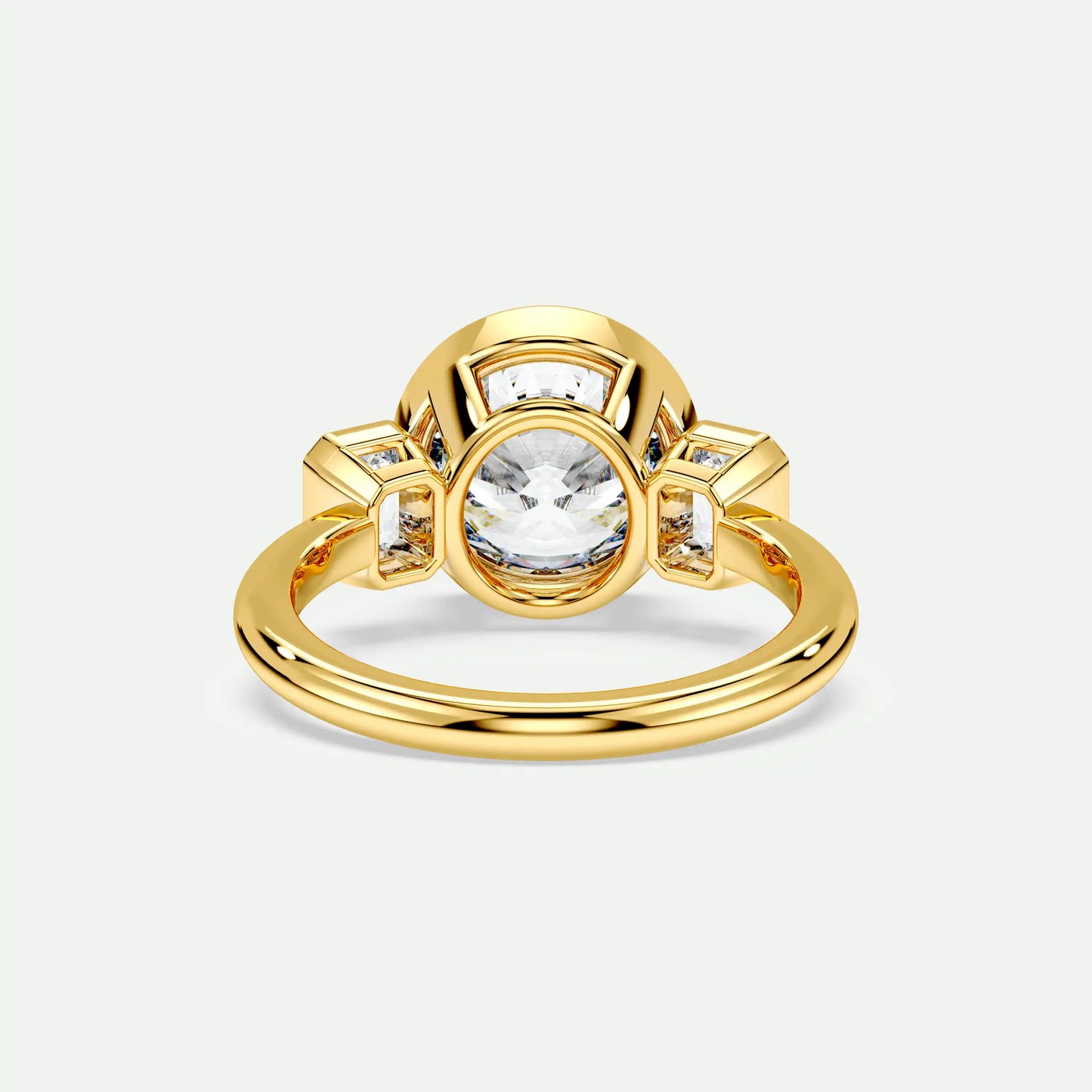 Round - Silver (Yellow Gold)

