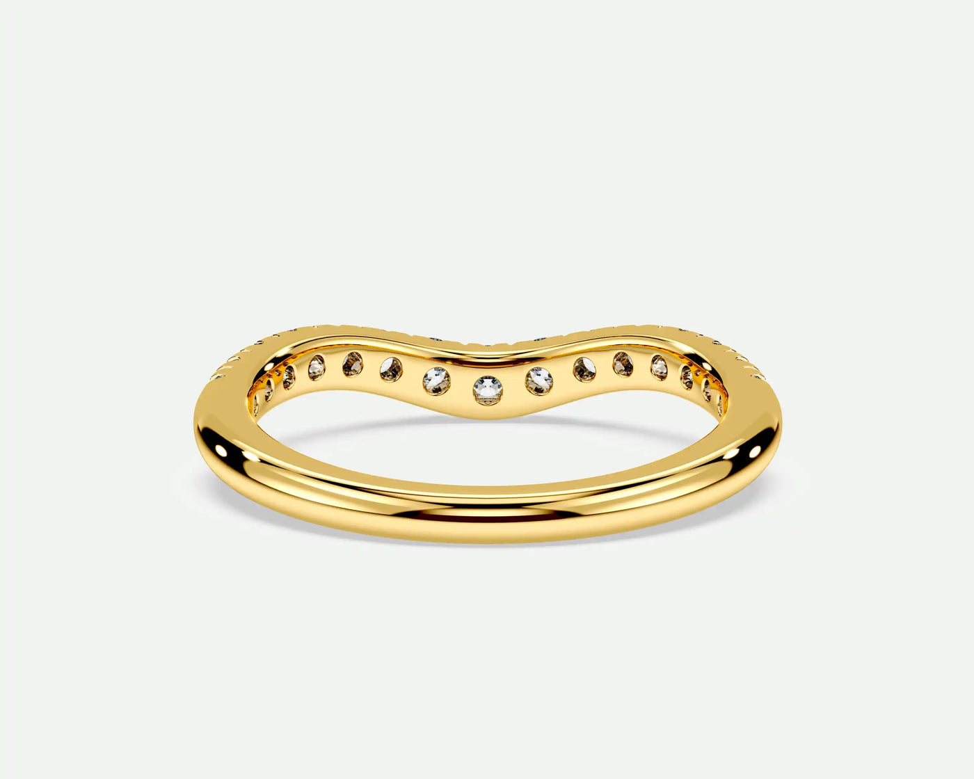 Diana – Curved V-Shaped Diamond Wedding Band
