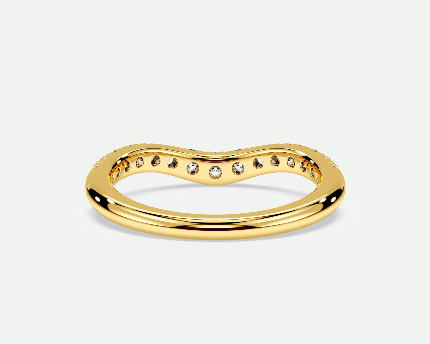 Diana – Curved V-Shaped Diamond Wedding Band