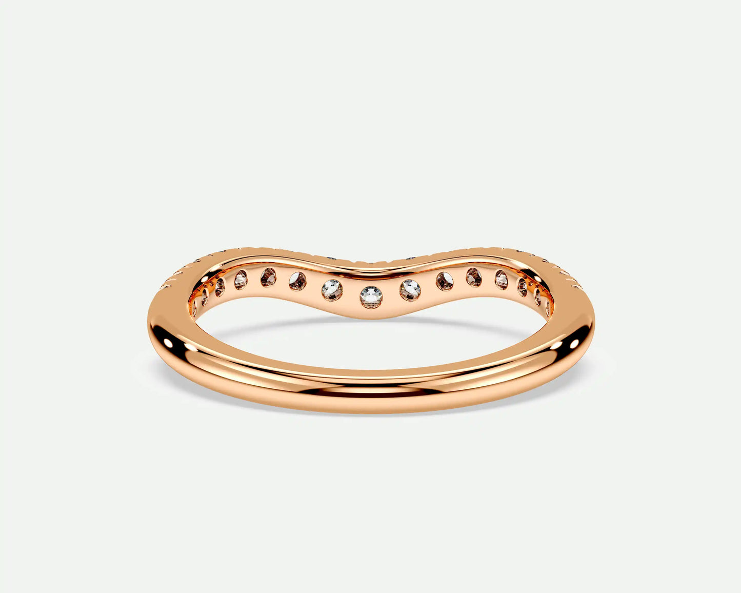 Diana – Curved V-Shaped Diamond Wedding Band