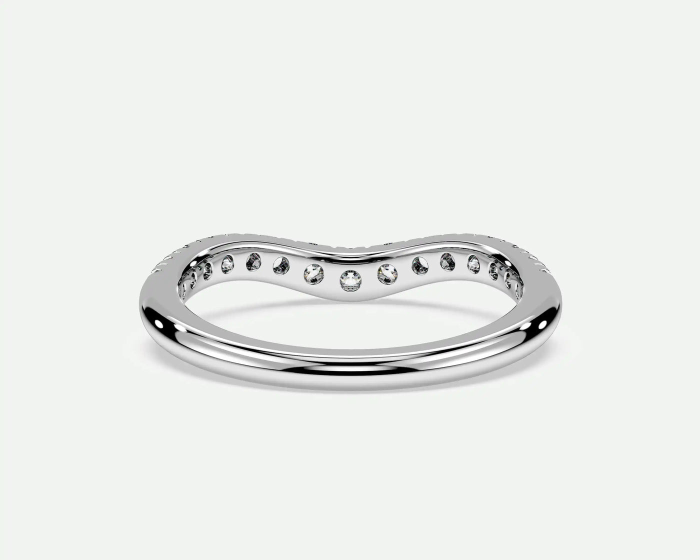 Diana – Curved V-Shaped Diamond Wedding Band