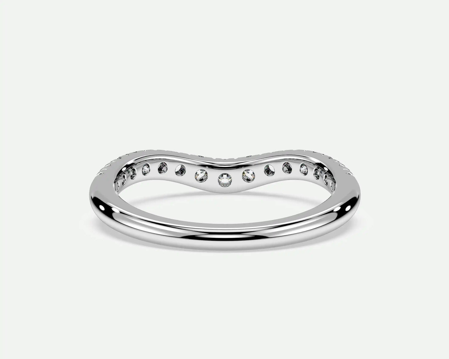 Diana – Curved V-Shaped Diamond Wedding Band