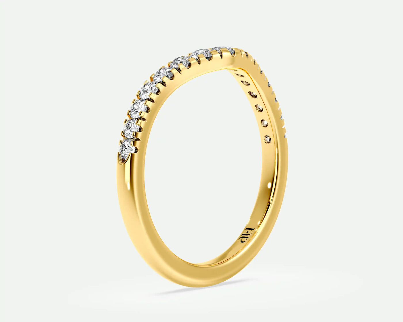 Diana – Curved V-Shaped Diamond Wedding Band