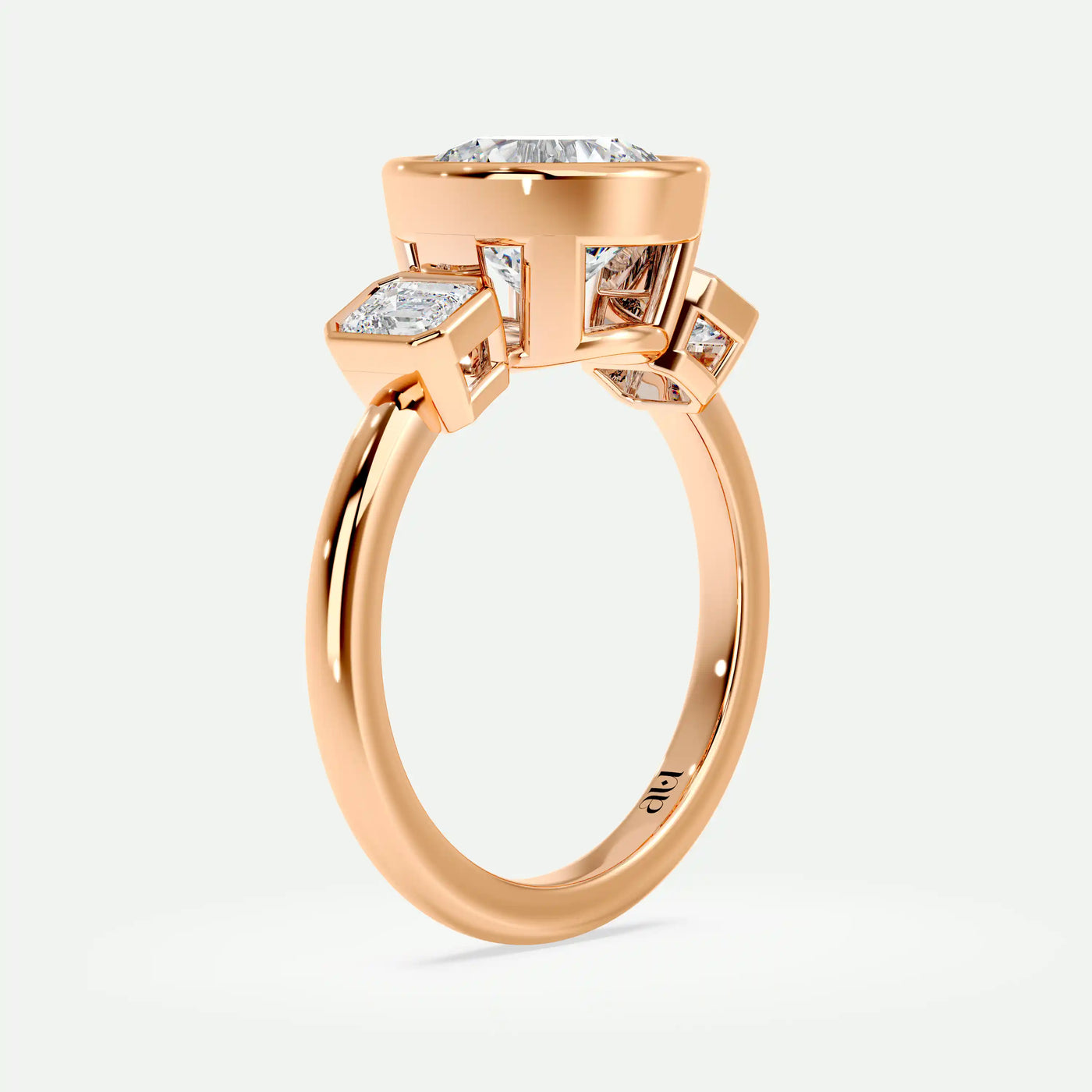 Round - Silver (Rose Gold)
