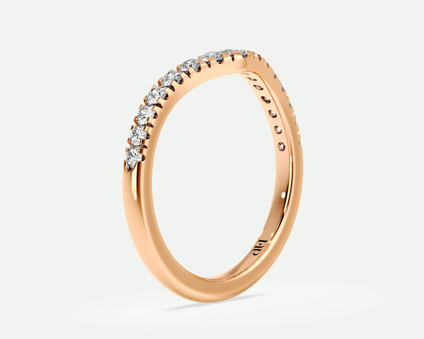 Diana – Curved V-Shaped Diamond Wedding Band