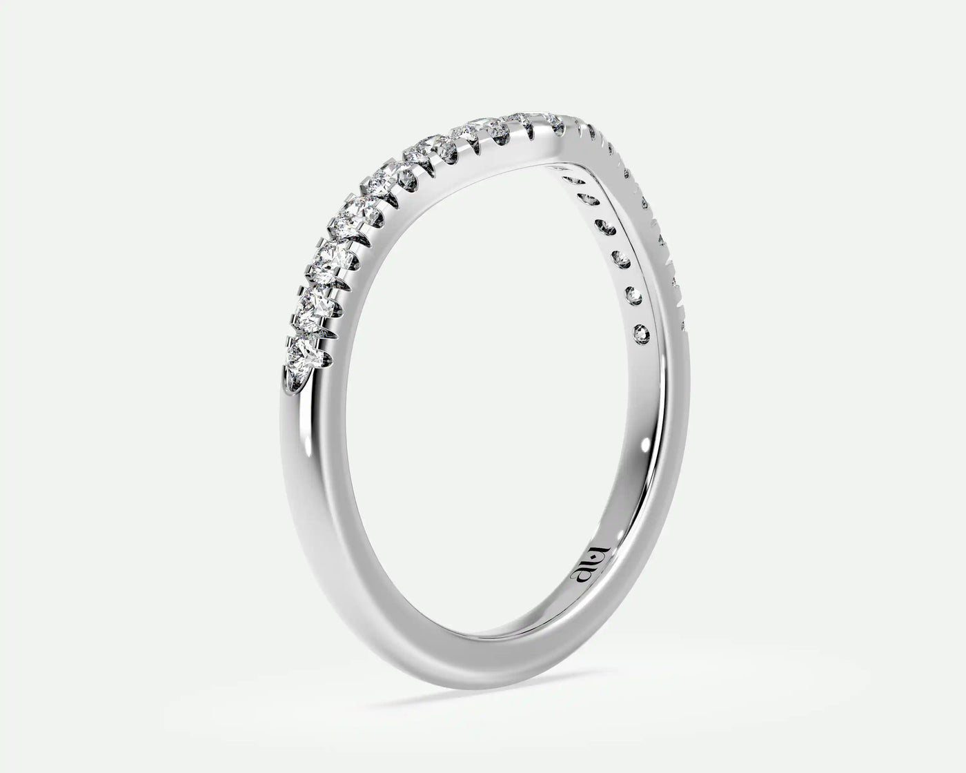 Diana – Curved V-Shaped Diamond Wedding Band