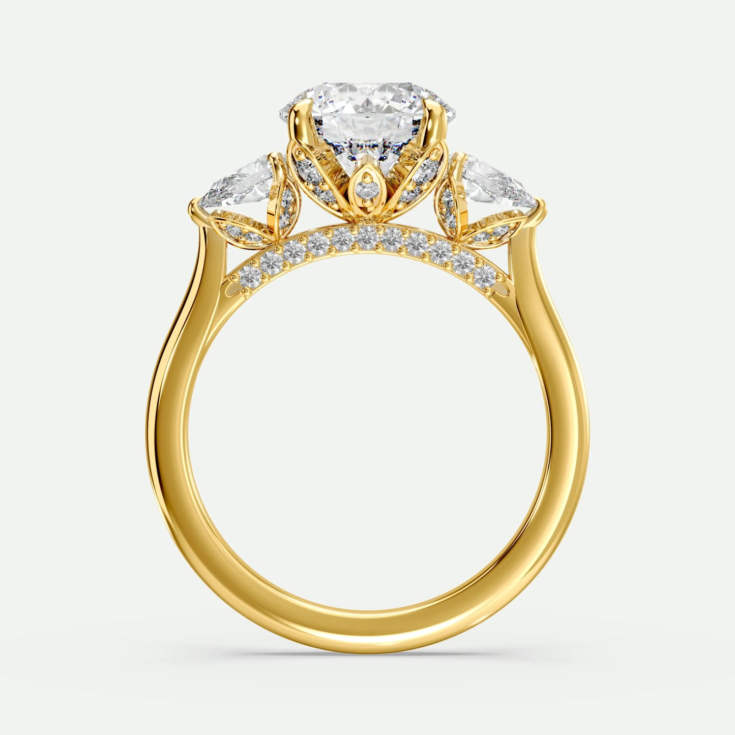 Round - Silver (Yellow Gold)