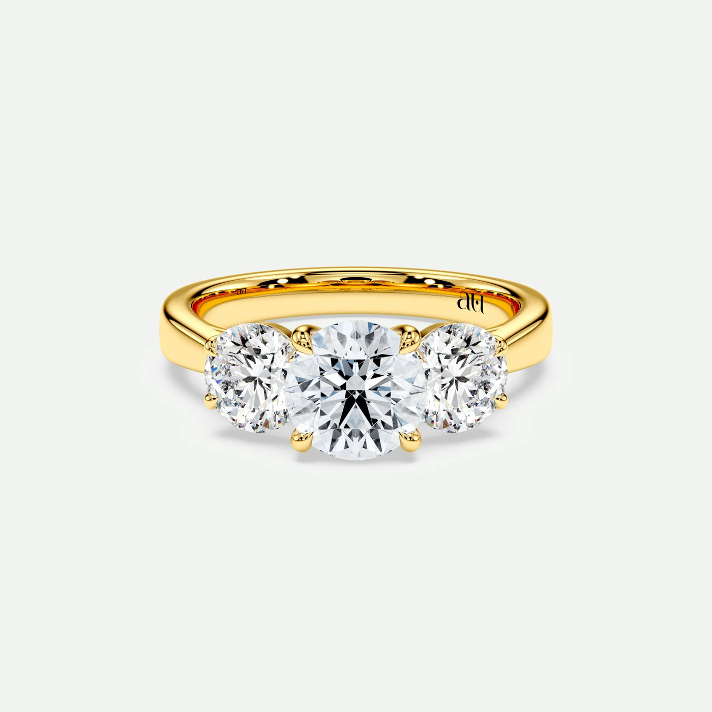 Round - Silver (Yellow Gold)
