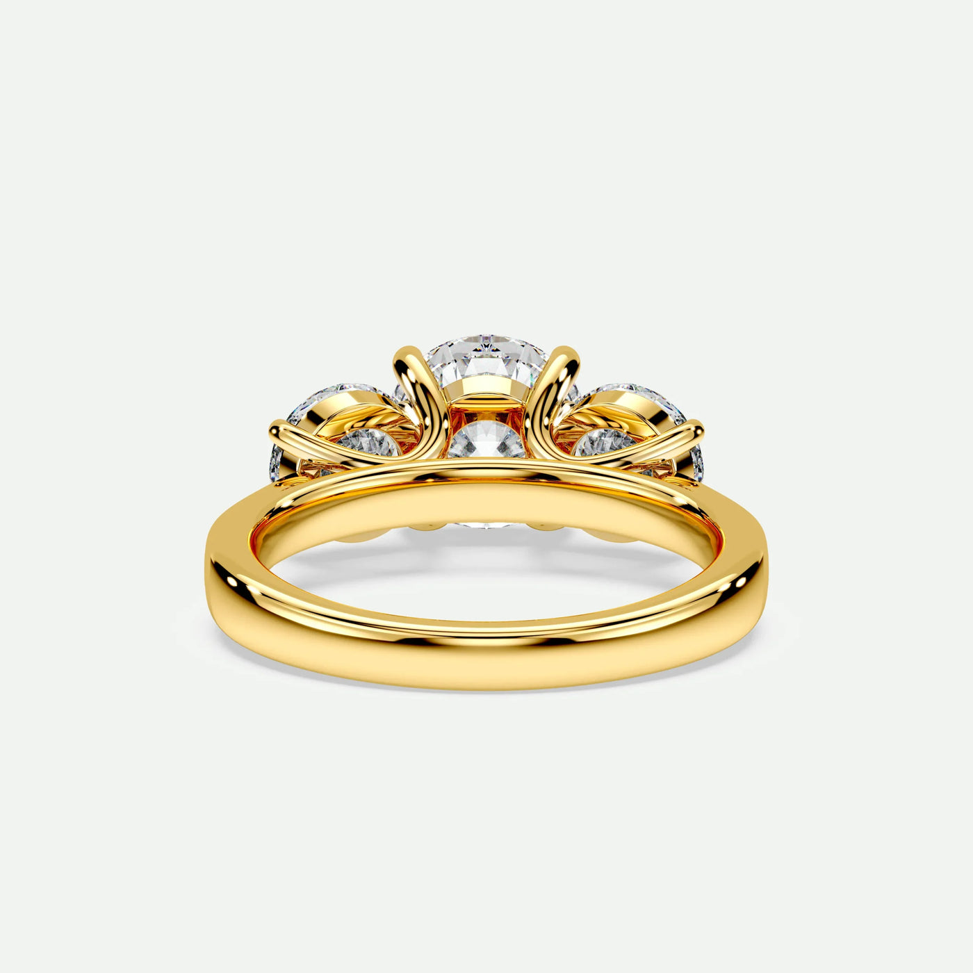 Round - Silver (Yellow Gold)
