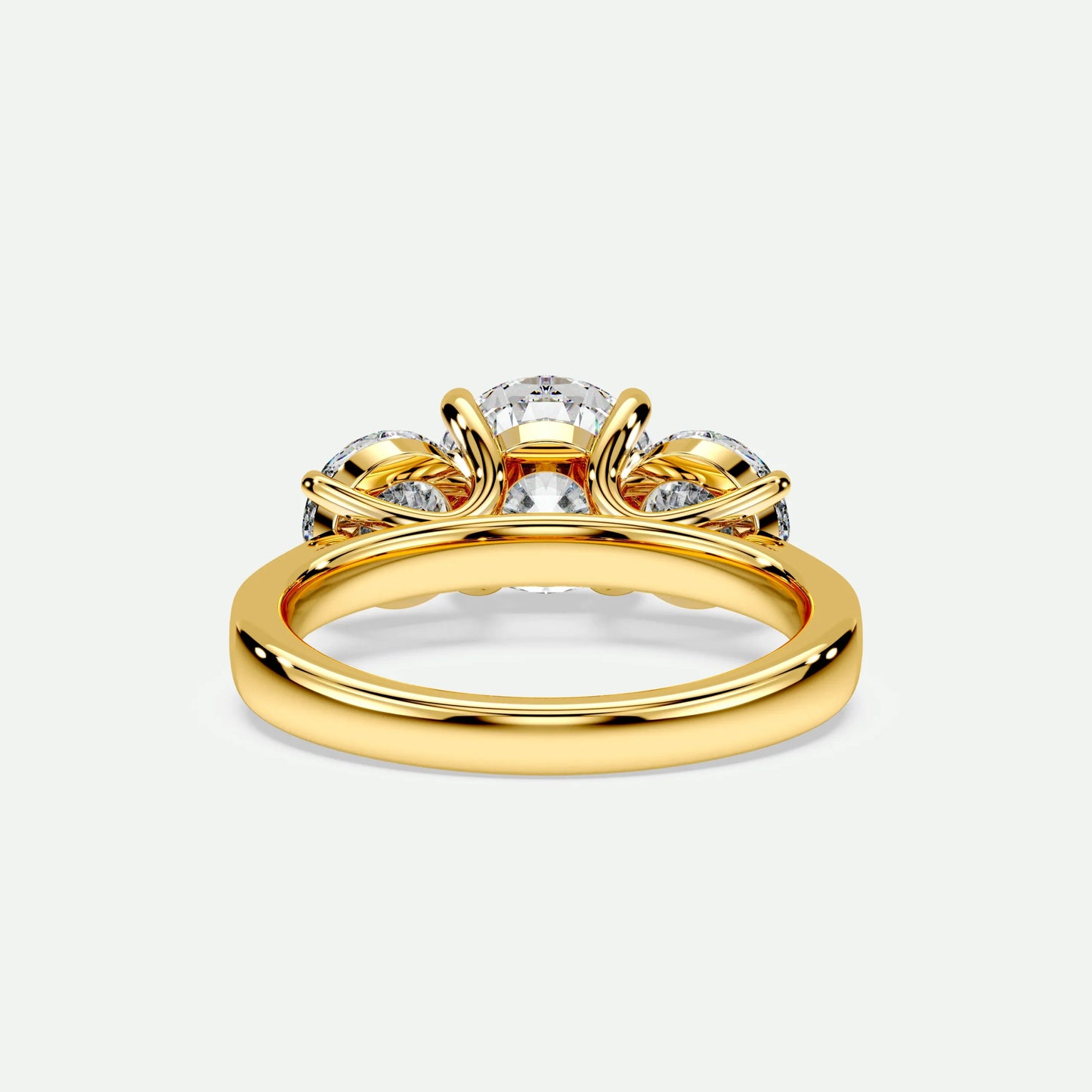 Round - Silver (Yellow Gold)
