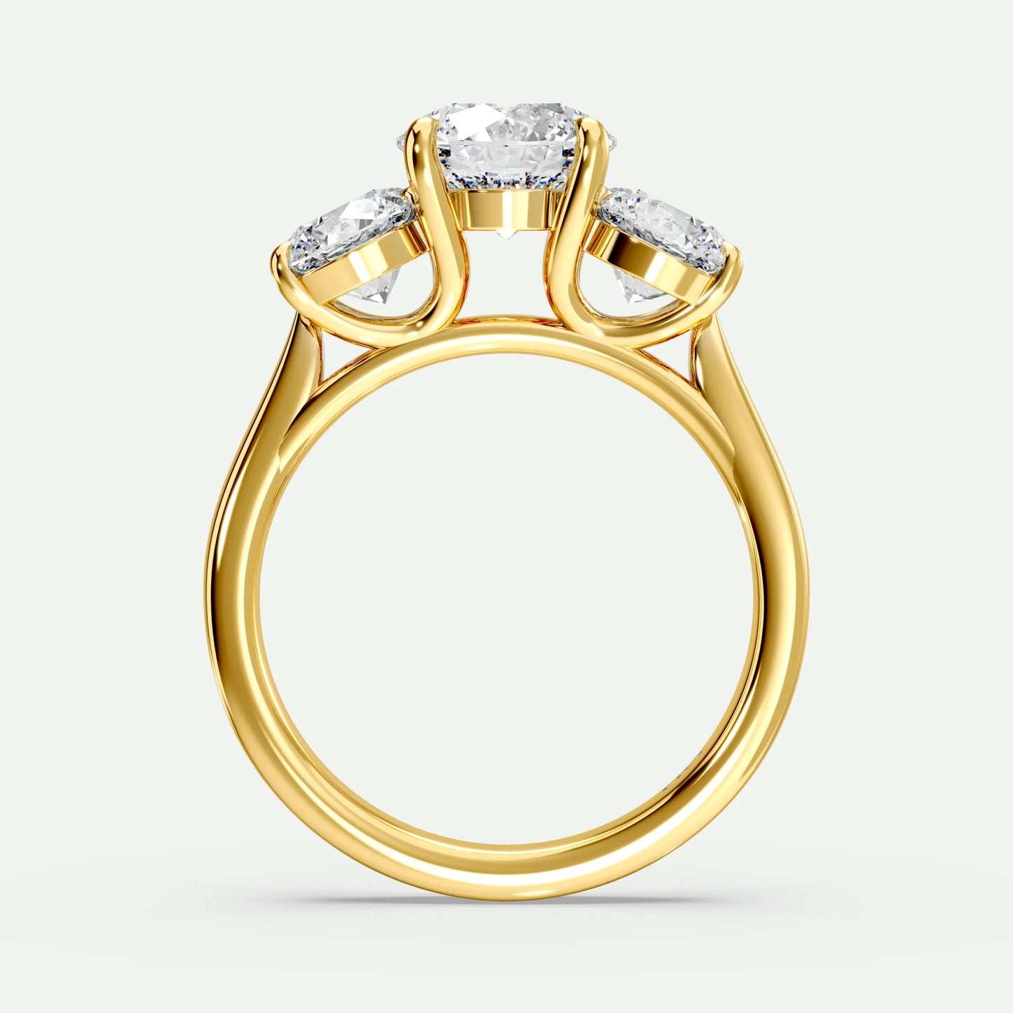 Round - Silver (Yellow Gold)
