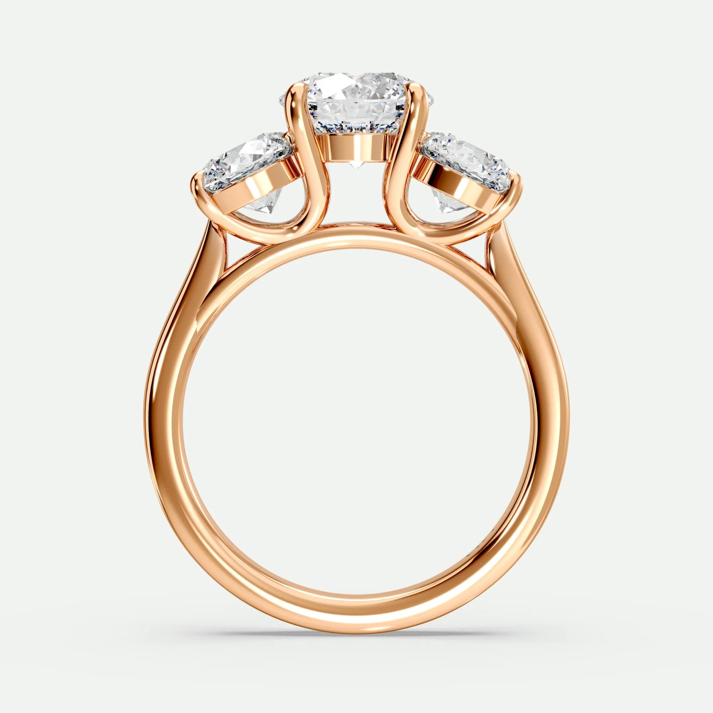 Round - Silver (Rose Gold)
