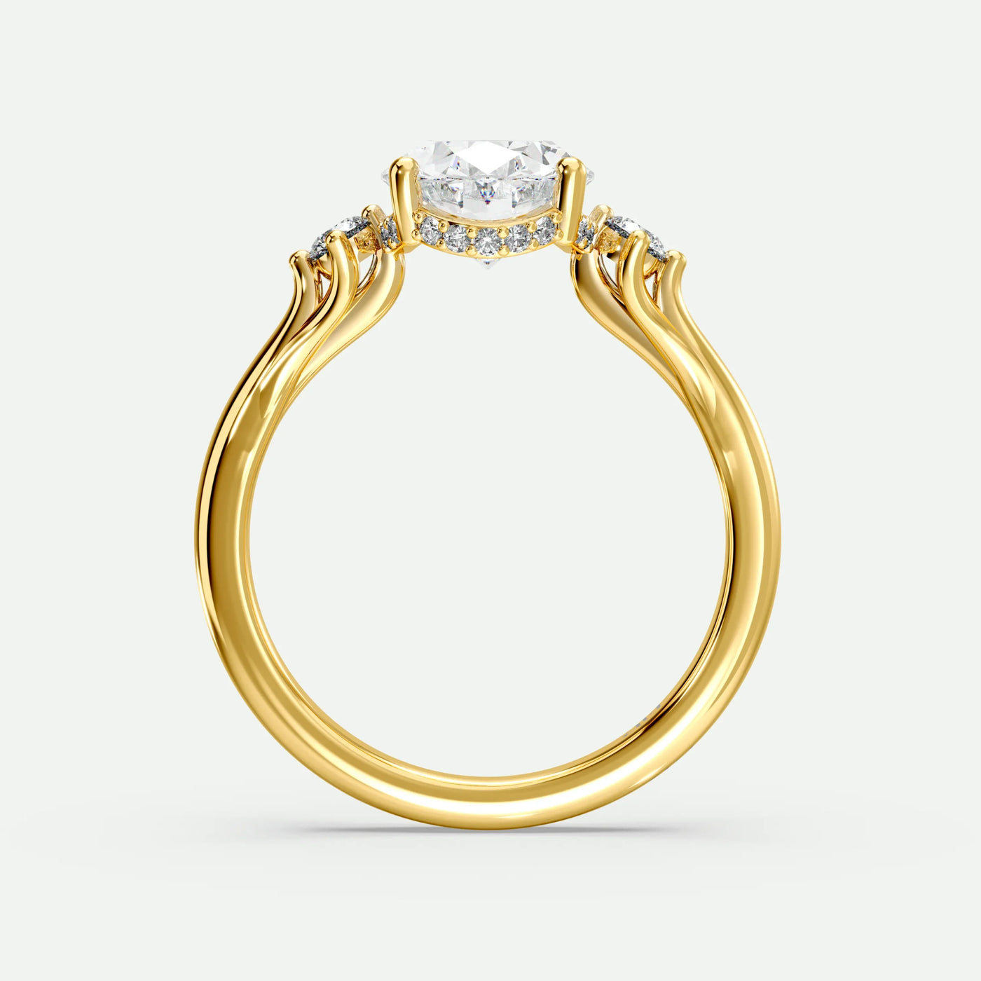Oval - Silver (Yellow Gold)