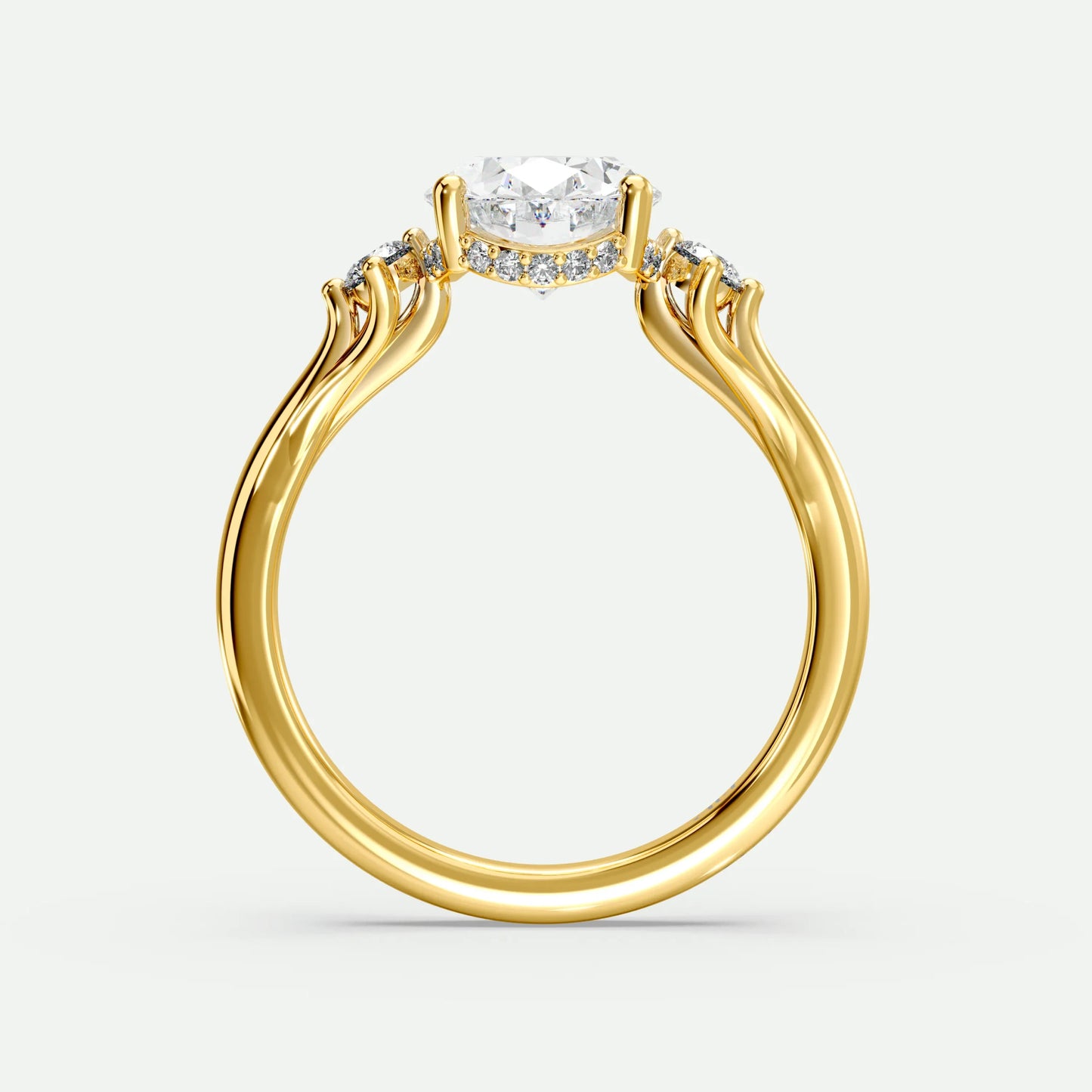 Oval - Silver (Yellow Gold)