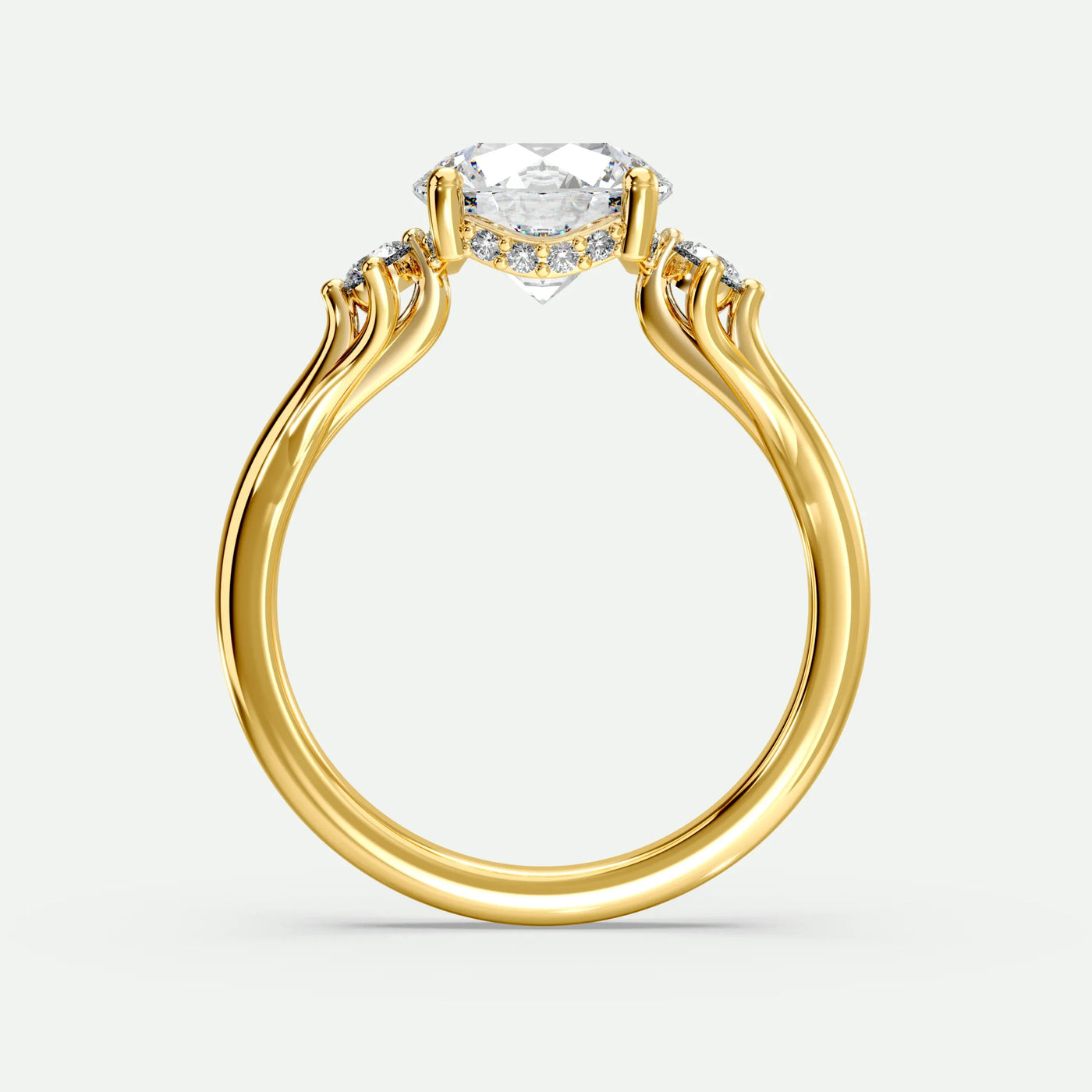 Round - Silver (Yellow Gold)