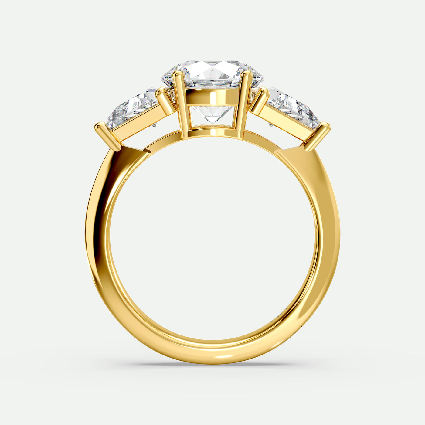 Round - Silver (Yellow Gold)