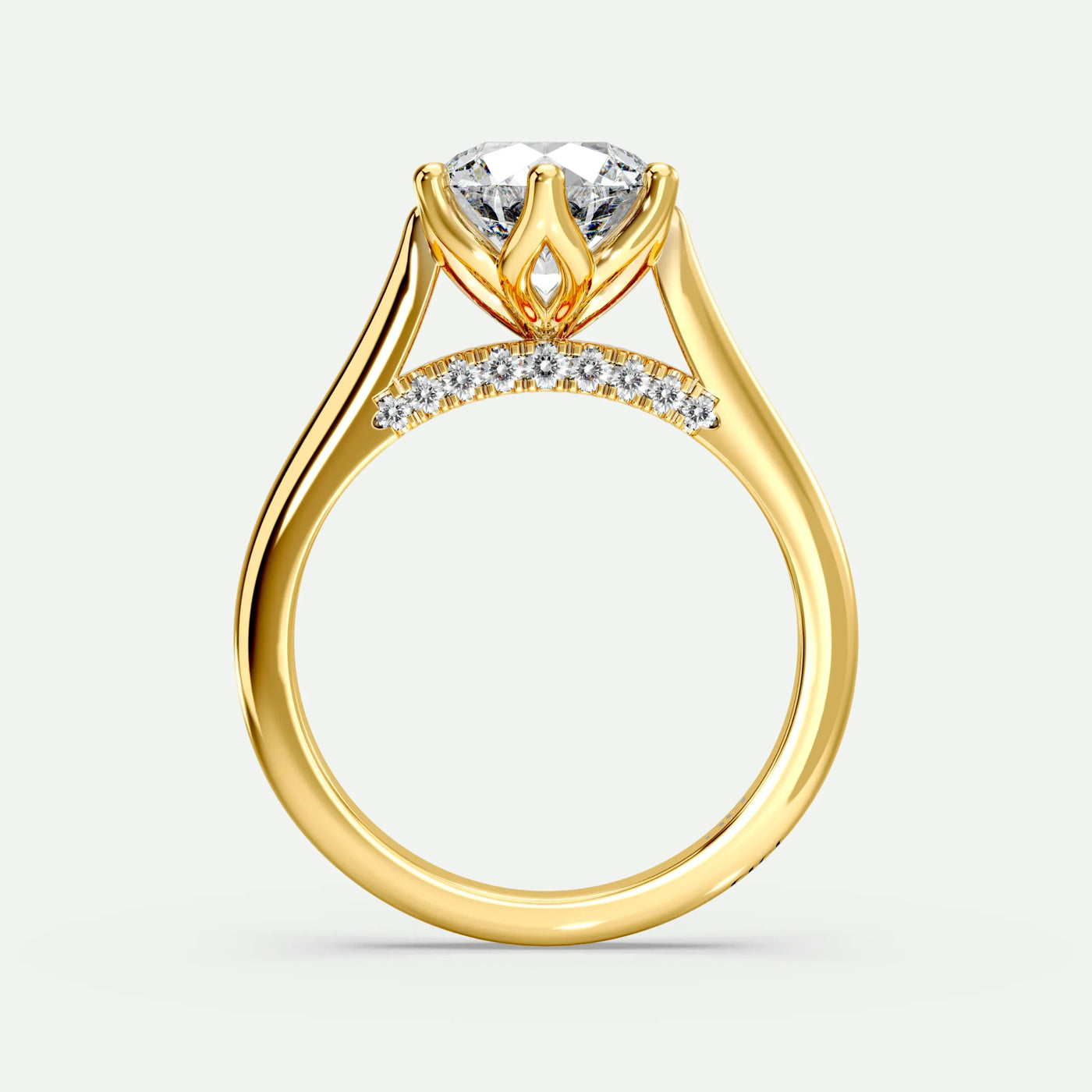 Round - Silver (Yellow Gold)